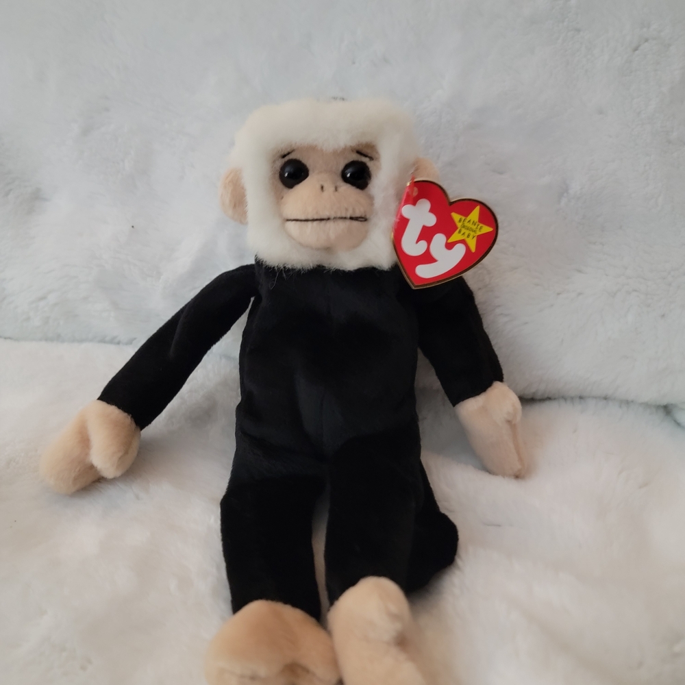 Ty Black and Cream Monkey Plush Toy
